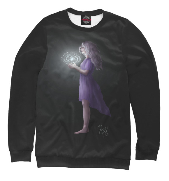 Свитшот для девочек с изображением Звезды в руках у девушки цвета Белый