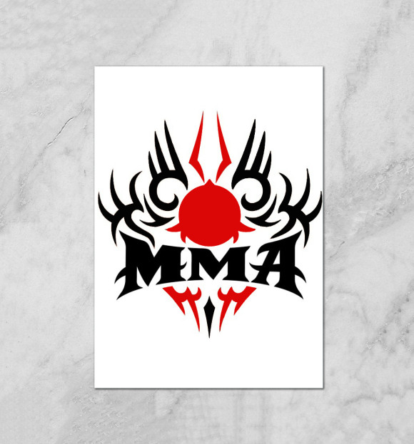 Плакат с изображением MMA цвета Белый