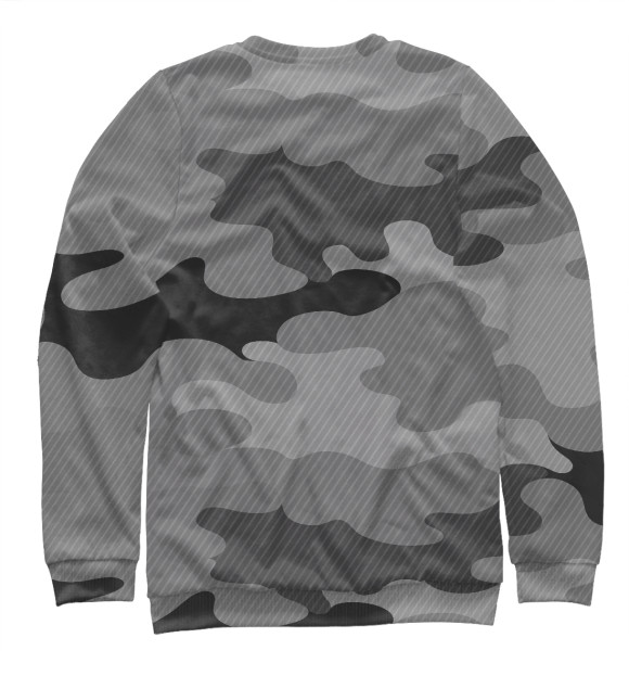 Свитшот для девочек с изображением camouflage gray цвета Белый