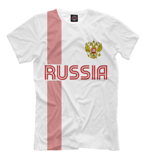 Футболка для мальчиков с изображением Россия цвета Молочно-белый