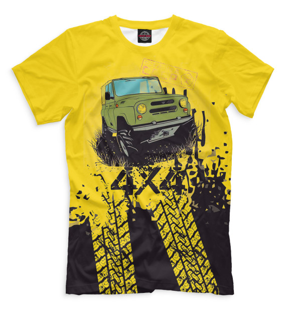 Мужская футболка с изображением УАЗ цвета Желтый
