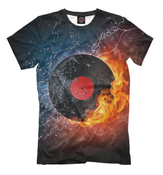 Мужская футболка Пластинка в огне и воде