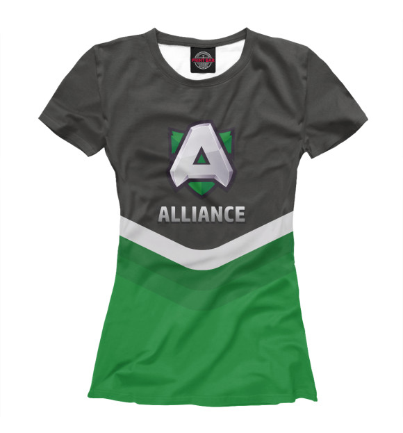 Женская футболка с изображением Alliance Team цвета Белый