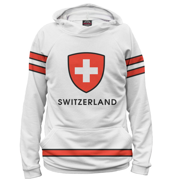 Мужское худи с изображением Сборная Швейцарии цвета Белый