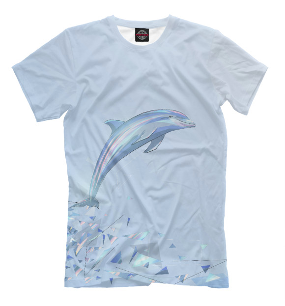 Мужская футболка с изображением Дельфин цвета Бежевый