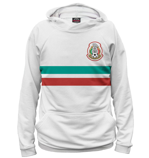 Мужское худи с изображением Сборная Мексики цвета Белый