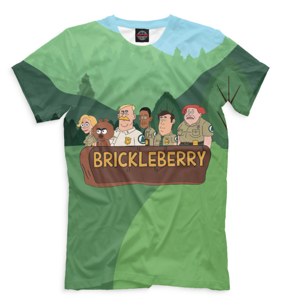 Мужская футболка с изображением Brickleberry цвета Серый