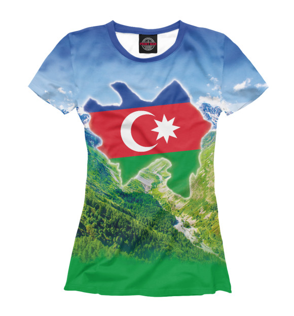 Футболка для девочек с изображением Горы Азербайджана цвета Белый