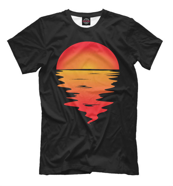 Мужская футболка с изображением Sunset цвета Черный
