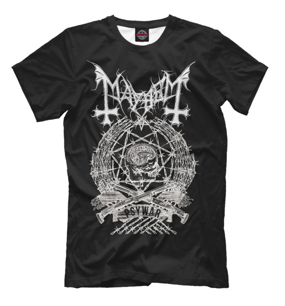 Мужская футболка с изображением Mayhem цвета Черный
