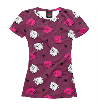 Женская футболка Влюбленные Свинки