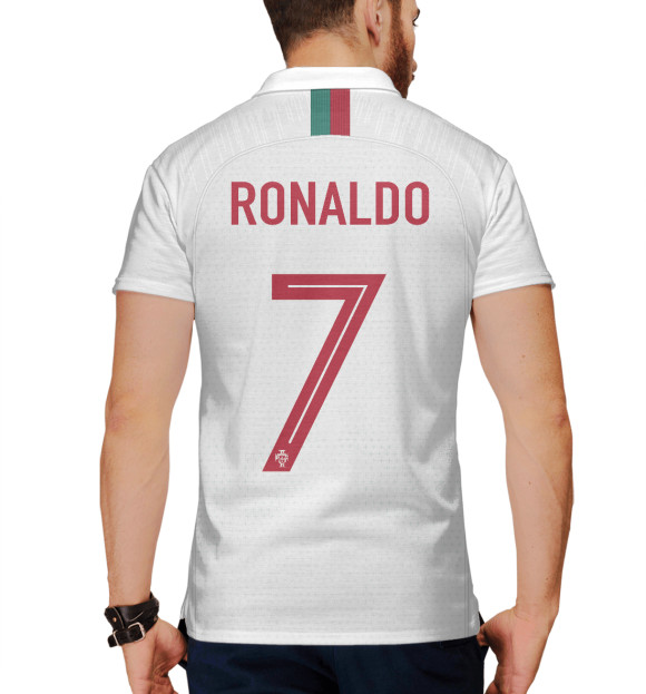 Мужское поло с изображением Сristiano Ronaldo цвета Белый