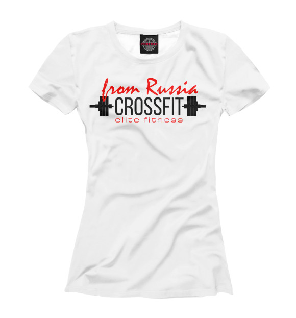 Женская футболка с изображением Crossfit tlite fitness цвета Белый