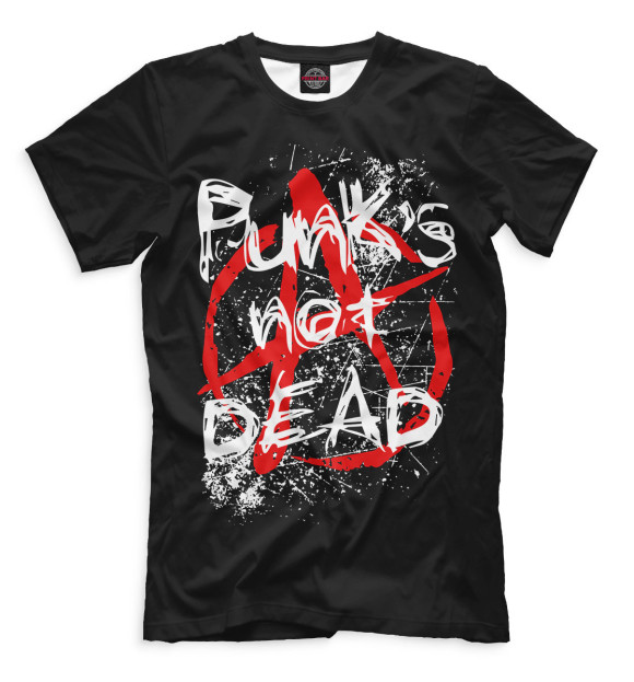 Мужская футболка с изображением Punks Not Dead цвета Белый