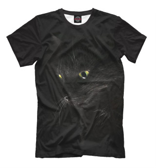 Мужская футболка Черный котик