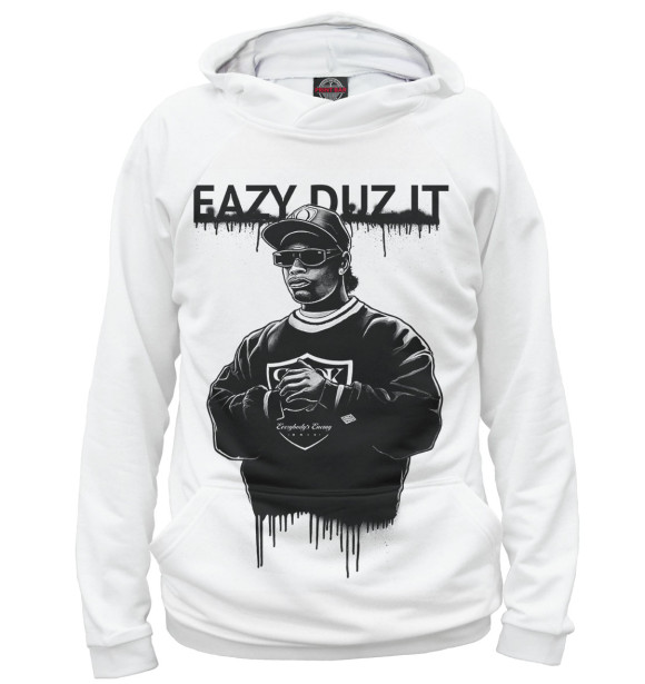 Мужское худи с изображением Eazy-E цвета Белый