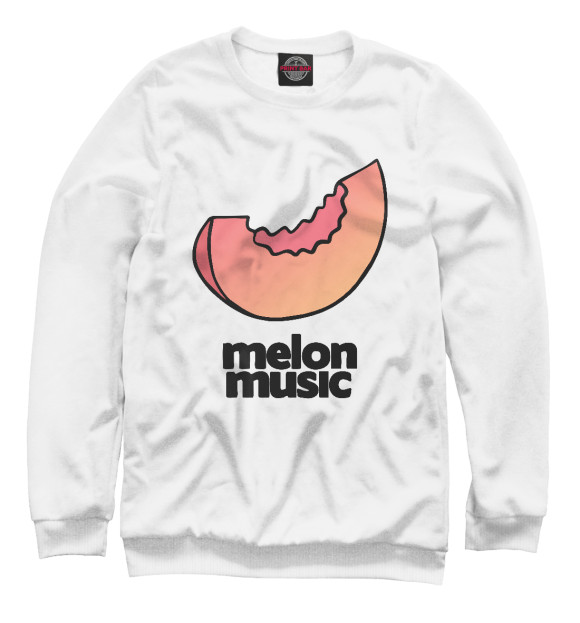 Мужской свитшот с изображением Melon Music цвета Белый