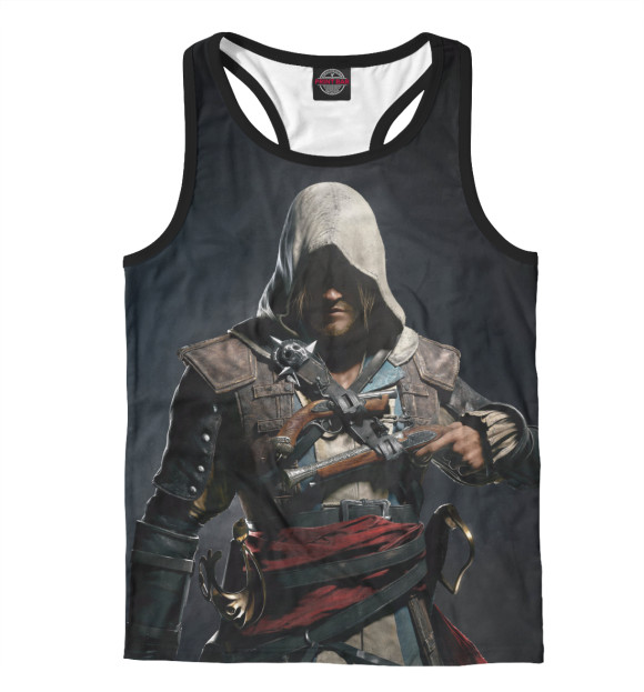Мужская майка-борцовка с изображением Assassin's Creed цвета Белый