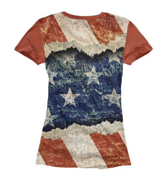 Женская футболка с изображением Американский флаг цвета Белый