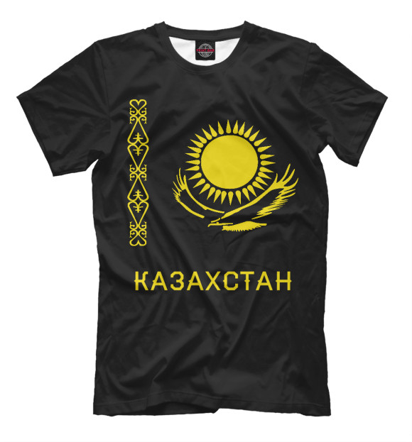 Футболка для мальчиков с изображением Солнечный Казахстан цвета Черный