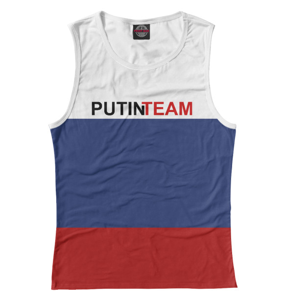 Майка для девочки с изображением Putin Team цвета Белый