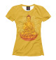 Женская футболка Золотой Будда с мандалой и лотосом