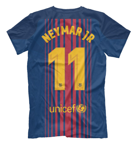 Мужская футболка с изображением Neymar Barca цвета Белый