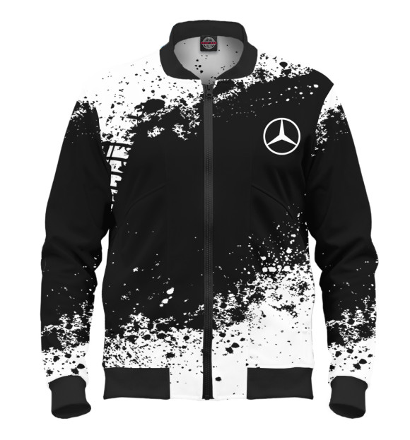 Мужской бомбер с изображением Mercedes-Benz abstract sport uniform цвета Белый