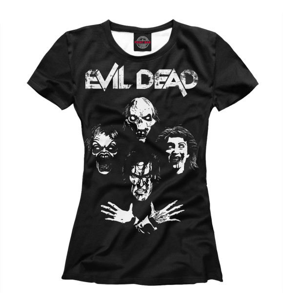 Женская футболка с изображением Зловещие мертвецы цвета Белый