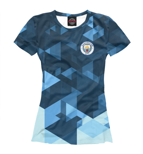 Женская футболка с изображением Manchester City Abstract цвета Белый