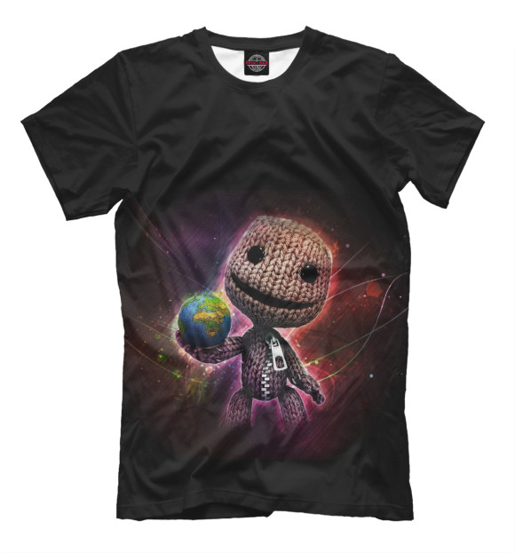 Мужская футболка с изображением Little Big Planet цвета Черный