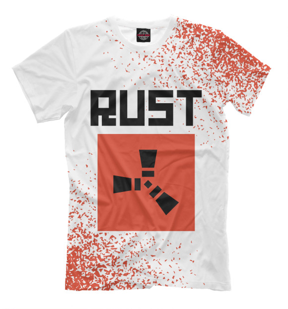 Мужская футболка с изображением RUST - Spray цвета Белый