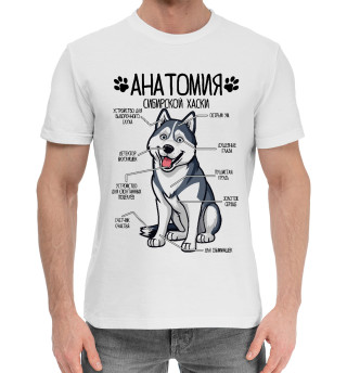 Хлопковая футболка для мальчиков Сибирский Хаски анатомия строение собаки