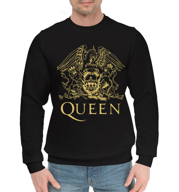 Мужской хлопковый свитшот с изображением Queen цвета Черный
