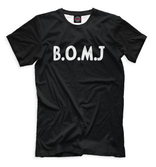 Мужская футболка B.O.M.J черный фон
