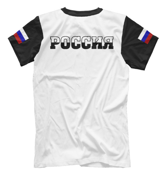 Мужская футболка с изображением Россия (ч/б) цвета Белый