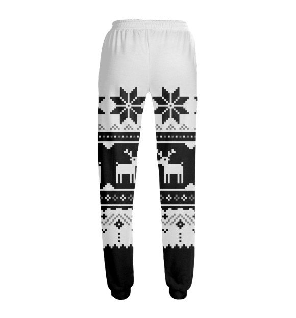 Женские спортивные штаны с изображением Скандинавские олени цвета Белый