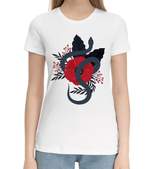 Женская хлопковая футболка Змеи