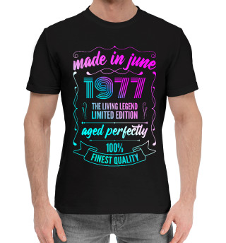 Хлопковая футболка для мальчиков Made In June 1977 Vintage Neon