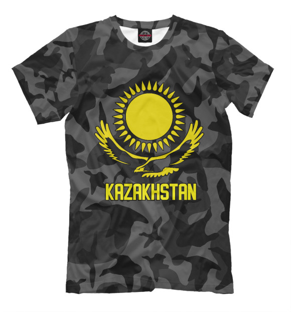 Мужская футболка с изображением Kazakhstan цвета Белый