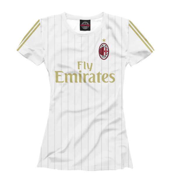 Футболка для девочек с изображением AC Milan цвета Белый