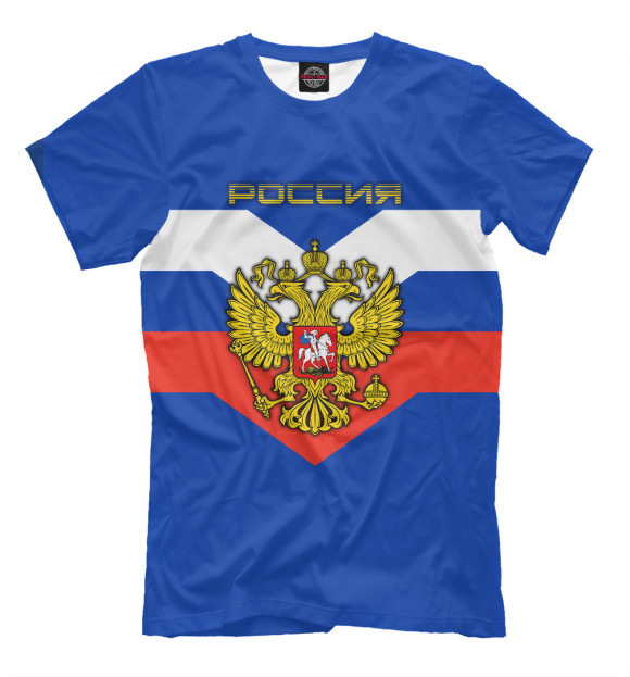 Футболка для мальчиков с изображением Россия цвета Грязно-голубой
