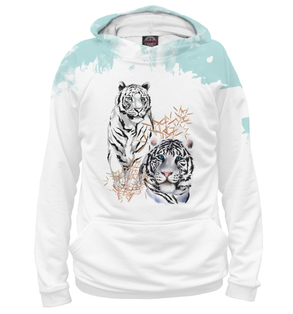Женское худи с изображением Tigers цвета Белый
