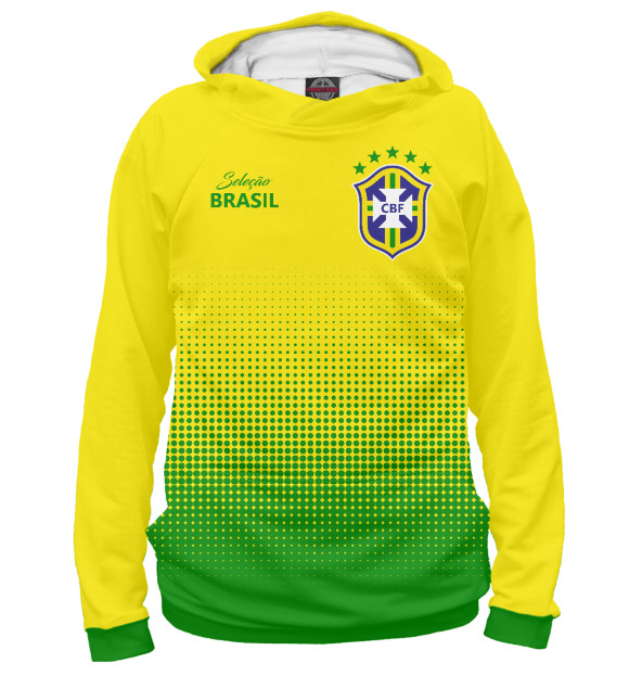 Женское худи с изображением Бразилия цвета Белый