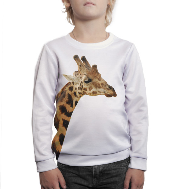 Свитшот для мальчиков с изображением Жираф цвета Белый