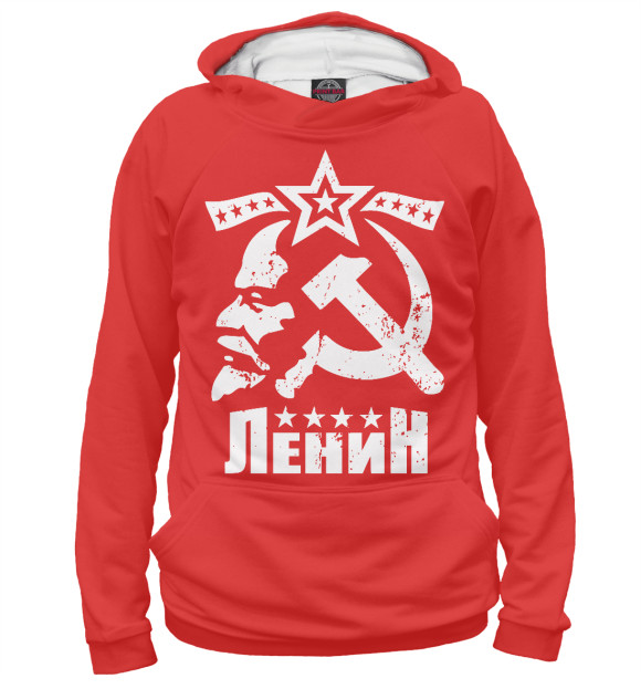 Мужское худи с изображением Ленин СССР цвета Белый