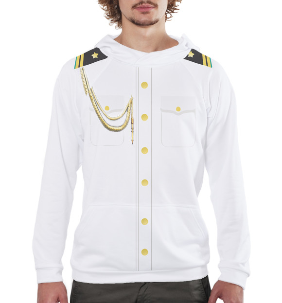 Мужское худи с изображением ВМФ цвета Белый