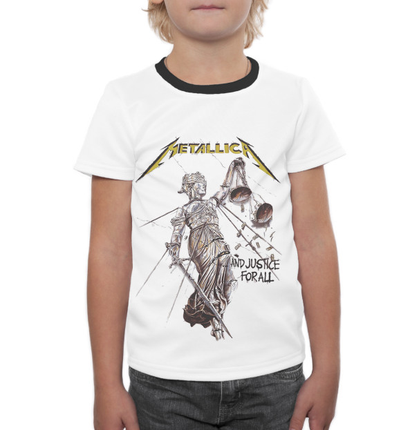 Футболка для мальчиков с изображением Metallica And Justice for All цвета Белый