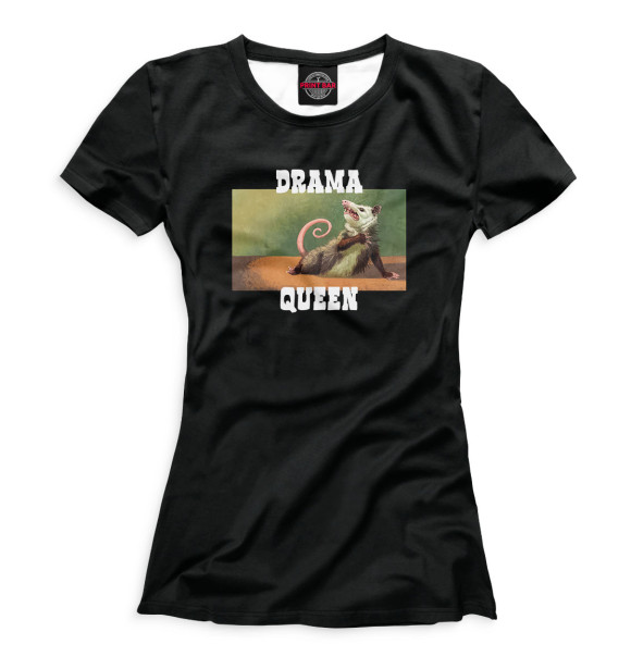 Женская футболка с изображением Drama queen цвета Белый
