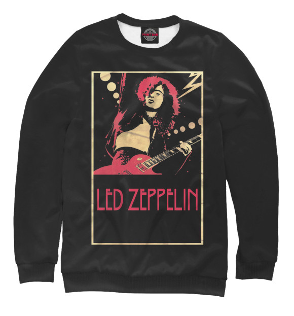 Женский свитшот с изображением Led Zeppelin цвета Белый